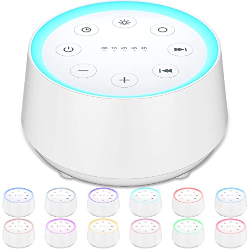 Machine à bruit blanc EasyHome avec 30 sons apaisants et veilleuse réglable pour sommeil