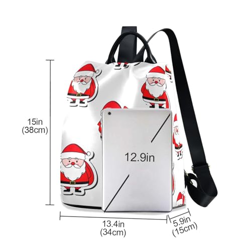 Sac à dos femme de Noël blanc avec zip dorsal de sécurité et antivol - 3