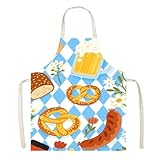 Oktoberfest Schürze Kostüm – Bayerische Küchenschürze für Party und Festival, lustiges Biergarten-Design mit verstellbarem Nackenband, ideal für Grillen, Kochen und Feiertagsfeiern, 75 x 65 cm, 04