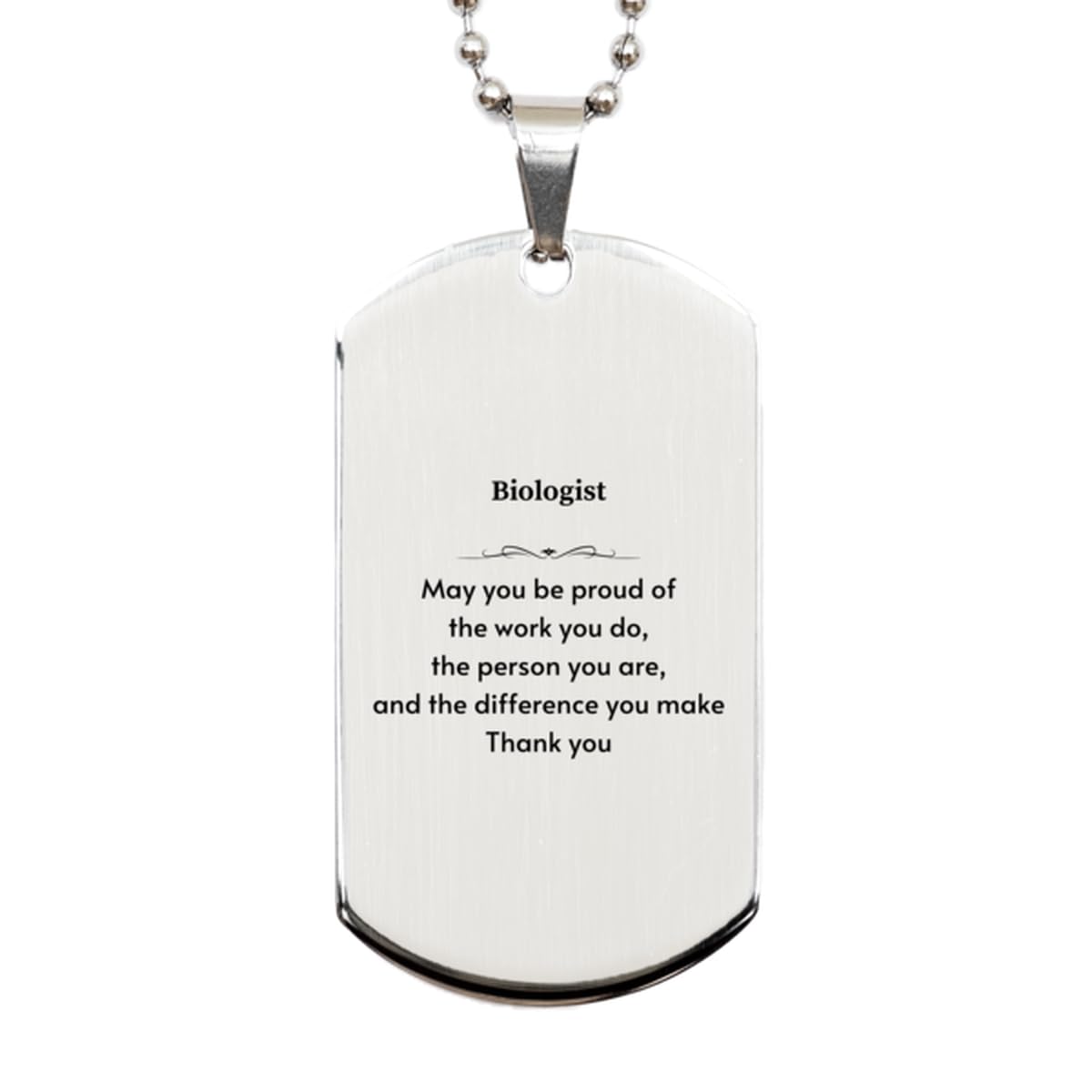 Mother's Day Thoughtful Gifts for Biologists, Heartwarming Silver Dog Tag Necklace, Gifts from Friends and Coworkers