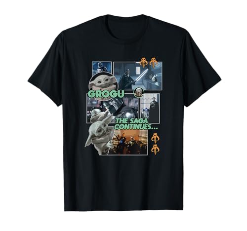 T-shirt Grogu Star Wars The Mandalorian vêtement geek Saga Panels pour fan de série TV