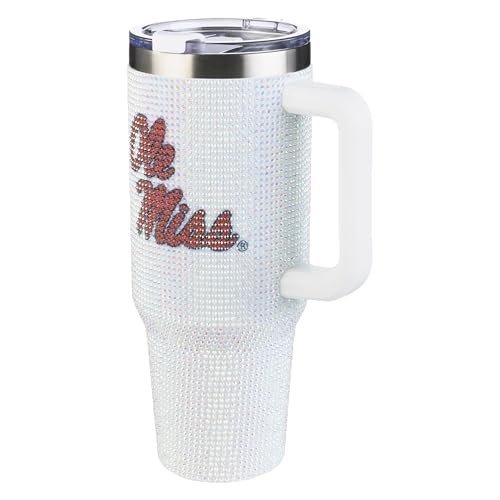 Image of The Memory Company Officially Licensed 40oz White Bling Game Day Tumbler, University of Mississippi