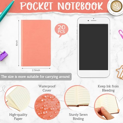 Bloc de notas impermeable contra pérdidas de apuntes mini cuadernos de cuero de bolsillo 5