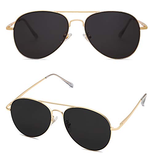 Image of SOJOS Classic Aviator Sunglasses for Women Men Metal Frame Spring Hinges SJ1030