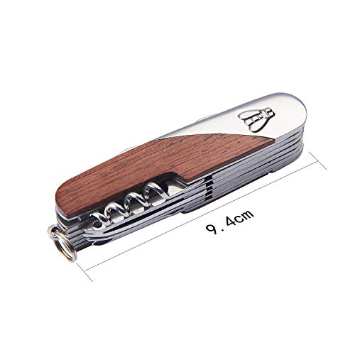 Couteau multifonctions Laguiole 11 outils intégrés et manche en bois de rose