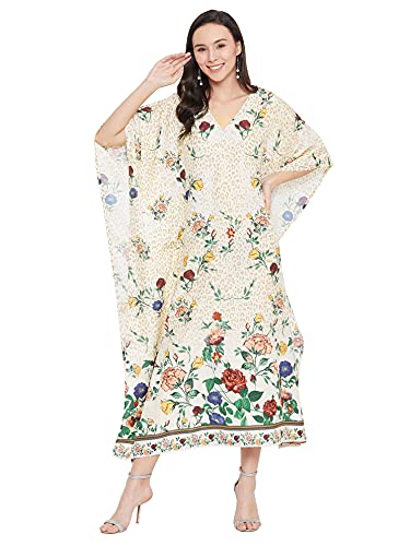 Image of Oussum Women Long Maxi Plus Size Polyester Kaftan Gown, Womens Kaftan Dresses Lounge Resort Wear, Plus Size Kaftan