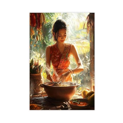 Poster sur toile de cuisine indonésienne UTGN déco chambre 60x90cm