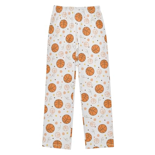 Boys' Pants Basketball Cartoon Pattern Long Bottoms Jogger Pants Elastic Waist Trousers with Pockets S-XL