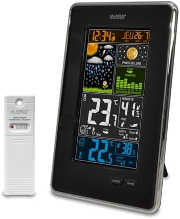 La Crosse Technology WS6835-BLA - Estación meteorológica (Pantalla a Color, Fases de la Luna), Color Negro