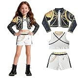 YISKY Kp0p Dem0n Cosplay Disfraz, 3 Piezas Disfraz de cazador de dem0nios para niña, Disfraces Ru-mi Kp0p Niña, D-isfraz De Cazadores De Dem0nios, Raveparty Dlsfraz de carnaval para niños (150)