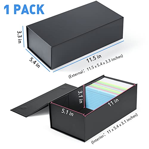 Harhana 3x5 Index Card Holder Card File Box Organizer, Hold 1200 3x5-Inch Flash Cards 1 Pack Black by Harhana - Image 3