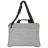 Ciieeo Bolso para Portátil de Gran Capacidad Gris, Bolsa de Mano para Profesor, Maletín Ligero de Tela Oxford Compartimento Protector para Oficina y Uso Diario