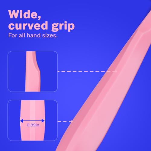 Image of Max Extra Soft Toothbrush for Adults with Sensitive Gums, Soft Bristle Toothbrushes, Wide Head for Back Teeth, Ergonomic Non-Slip Grip, BPA Free, Individually Wrapped, 4 Pack, Blush Pink