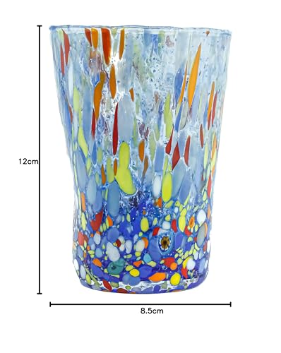 Verres de Murano bleu Millefiori le coffret cadeau idéal de mariage - 5