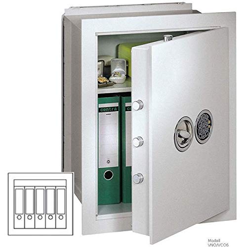 Müller Safe VNO 5 Wandtresor, Mechanisches Kombinationsschloss ZKS anstatt des Doppelbartschlosses, Grad 0 nach EN 1143-1, H47xB49xT39 cm, 55 kg