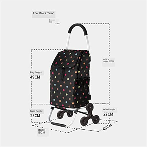 Einkaufstrolley Tragbare Einkaufswagen Falttreppe Klettern Utility Hand Truck 6-Räder mit Edelstahl Aluminiumrahmen… – Bild 3