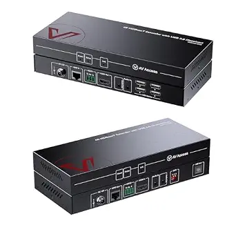 AV Access HDMI KVM Extender Over Cat6, 4K@60Hz 100m/330ft, USB 2.0, 4 Ports, Remote Control, Zero Latency, RS232, Audio, PoH
