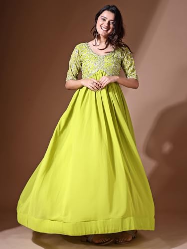 Image of Fashion Basket Georgette Embroidered Anarkali Dress for Women