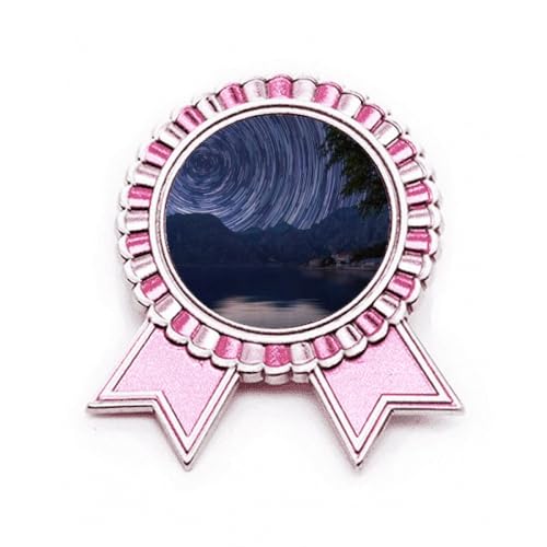 Broche rose étoile cadeau idéal en métal motif ciel nocturne étoilé
