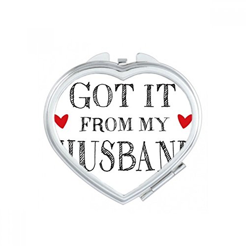 Miroir de maquillage compact portable petit miroir main coeur