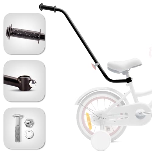 sun baby Schiebestange Schiebehilfe schubstange Fahrrad zubehör für kinderfahrrad fahrradanhänger radfahr-lernhilfe (Schwarz)