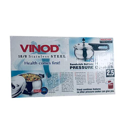 Vinod Standard Shape Handi Pressure Cooker 2.5 Ltr (Multicolour) #TOP3