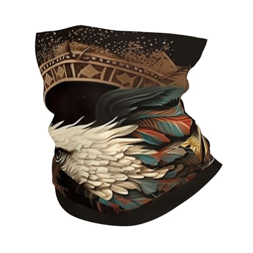 HERRECX Eagle Tribal native american Brown Neck Gaiter Face Cover Scarf Balaclava Bandana for Women Men Gaiter Mask for Motorcycle Cycling Riding Skiing Party