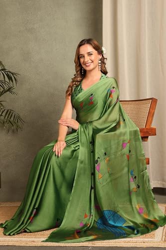 Image of MIRCHI FASHION Women Saree Floral Printed Chiffon | Breathable Lightweight Summer Sari for Office and Daily Use with Unstitched Blouse (Available in 20 Styles)