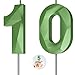 Number Birthday Candles(10 Candle Green) 3D Diamond Shape Number Happy Birthday Cake Candles for Birthday Party Wedding Decoration Reunions Theme Party