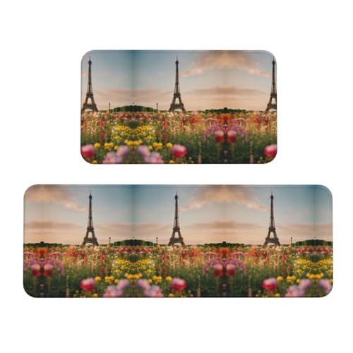Tapetes de cocina antideslizantes de la Torre Eiffel para un diseño chic de chef en el hogar 2