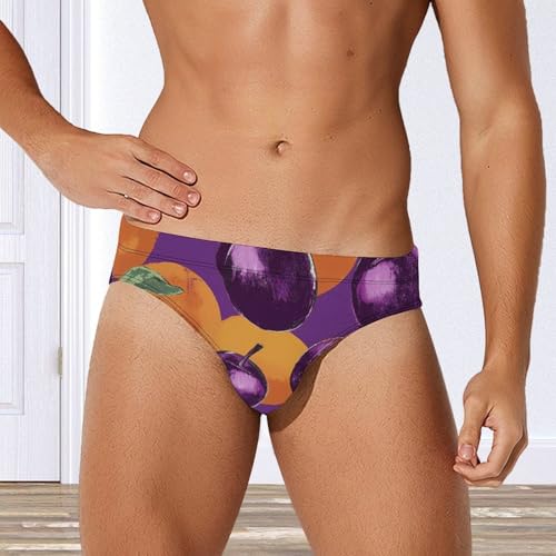 Plums and Orange Men's Swimsuit Bikini Briefs Swim Underwear Stretchy Swimwear2