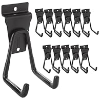 Package Content: You will get 12 pcs slatwall hooks, enough quantity to get your small items organized, save space and reduce clutter Anti-skid Rubber Cover: Slat Wall Hanging Hooks cushioned rubber coating which can effectively protect and safely ha...