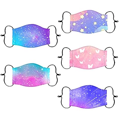 5 Stück Mundschutz Kinder Waschbar Baumwolle Wiederverwendbar Cover