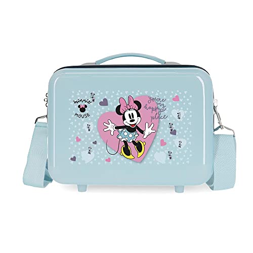 Disney Minnie My happy place Neceser Adaptable Azul 29x21x15 cms Rígido ABS 9,14L 0,6 kgs