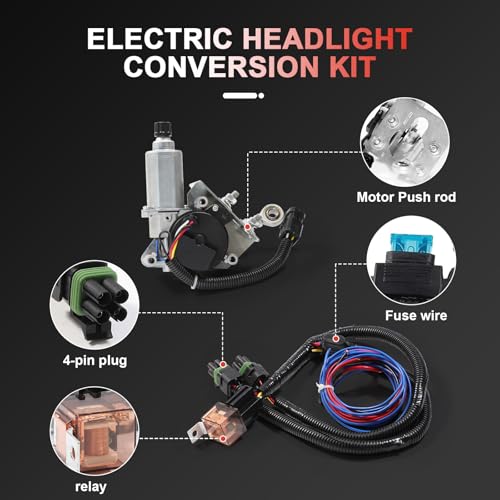 Image of Electric Headlight Motor Conversion Kit - 2PCS Front Left & Right Compatible with Chevrolet Corvette C3 (1968-1982) Headlight Motor -Replaces OE#914015