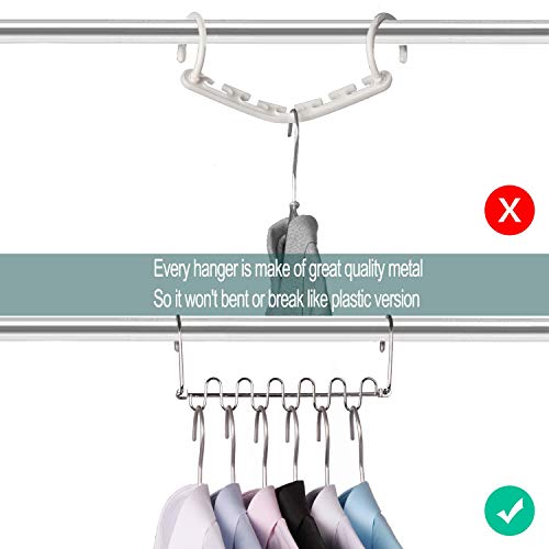 Meetu Space Saving Hangers Magic Cloth Hanger Metal Closet Organizer For Closet Wardrobe Closet Organization Closet System (Pack Of 12) #TOP3