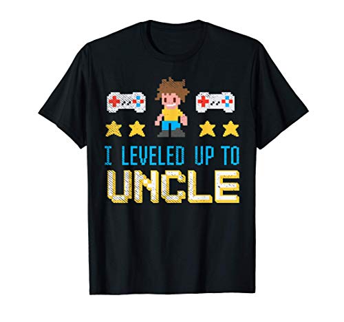 Uomo Leveled Up To Uncle Gamer Pregnancy Announcement Men Gift Maglietta