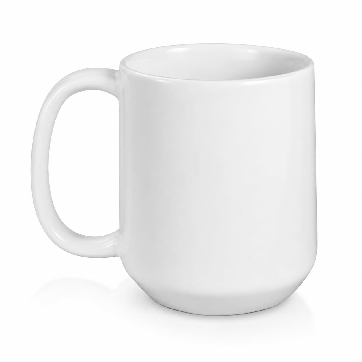 White Ceramic Coffee Mug, Glossy Finish - Image 1