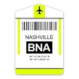 Nashville Airport Code BNA Vinyl Sticker Decal, 3 inch