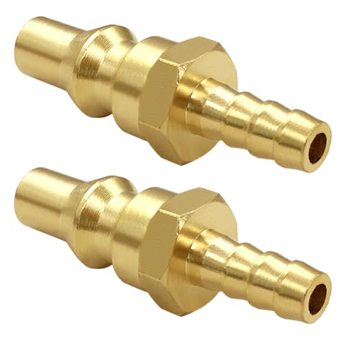 Joywayus 2PCS Propane Quick-Connect Adapter 1/4" Barb Full Flow Male Plug
