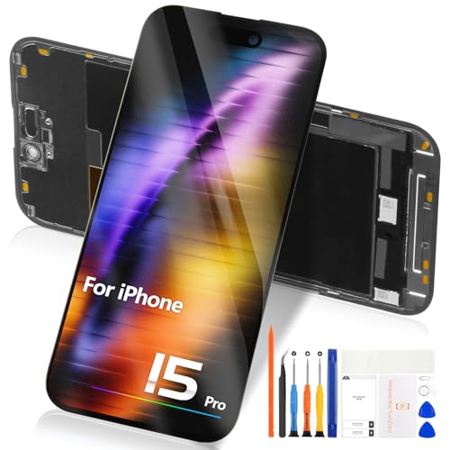 Écran pour iPhone 15 Pro LCD tactile assemblé pièce de rechange A2848 A3101 A3104 noir
