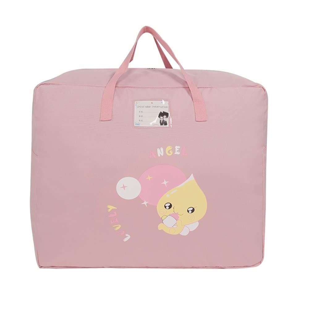 ETRGFTHU Quilt Sorting Bag Household Waterproof and Dustproof Seasonal Clothing Storage Bag Portable Travel Bag Under-bed Debris Storage(Pink,50cm*25cm*42cm)