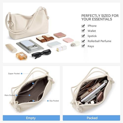 Image of BOSTANTEN Shoulder Bag for Women Pebbled Vegan Leather Purse Soft Handbag