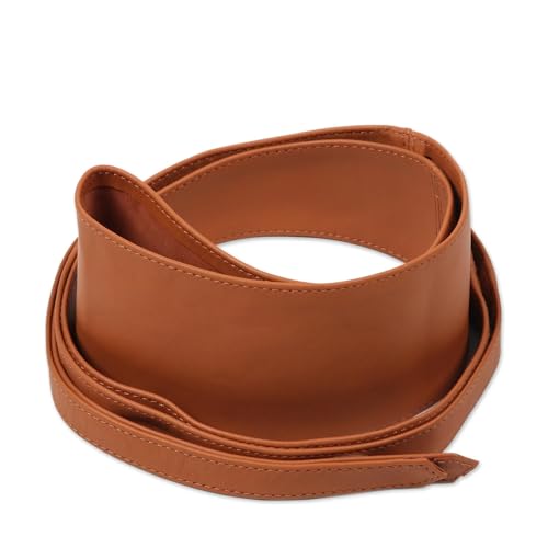 NOVICA Leather obi belt, \'Stylish Appeal in Brown\'