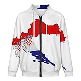 GONMFKM Sudadera con Capucha Y Cremallera para Hombre Ligera De Manga Larga con Cremallera Tallas S-5Xl con Estampado De La Bandera De Croacia Talla M