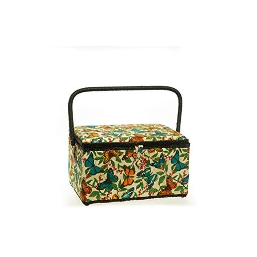 Allary 4397 Jumbo 16"x10"x8" Rectangle Sewing Basket Bundle with 811 Sewing Accessory Kit