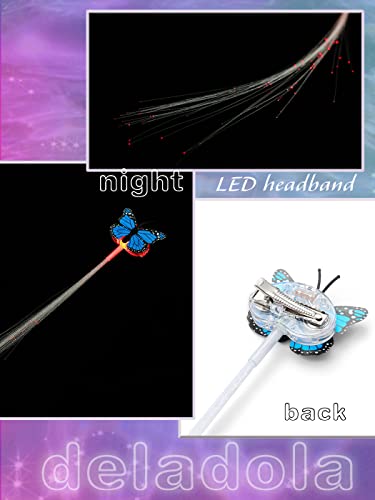 Deladola Led Light Up Hair Accessories Rave Butterfly Barrette For Party Bar Dancing Hairpin #TOP4