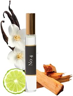 Fragrances Rollerball Perfume Oil, 10 ml - Unisex, TSA Compliant, Perfume Oil & Safflower Oil (No 4 - Bergamot, Sandalwood & Vanilla)