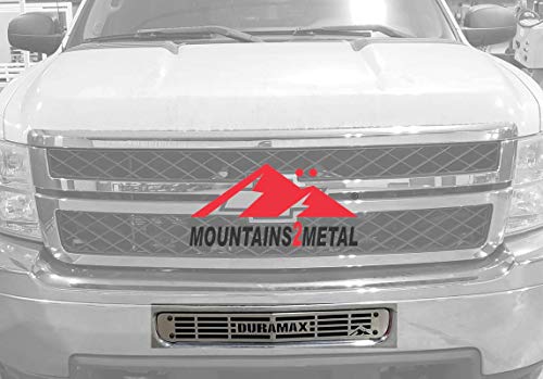 Mountains2Metal Duramax Bumper Grille Insert Brushed/Polished Stainless Steel Finish Compatible With 2011-2014 Chevy Silverado 2500 3500 Hd M2M #410-60-3 #TOP7