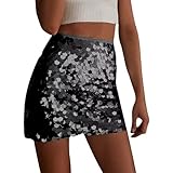 Elegantes faldas tutú para mujer, con lentejuelas, de cintura alta, ajustadas, para levantamiento de glúteos, casual, falda corta de tul para adultos, Negro, M
